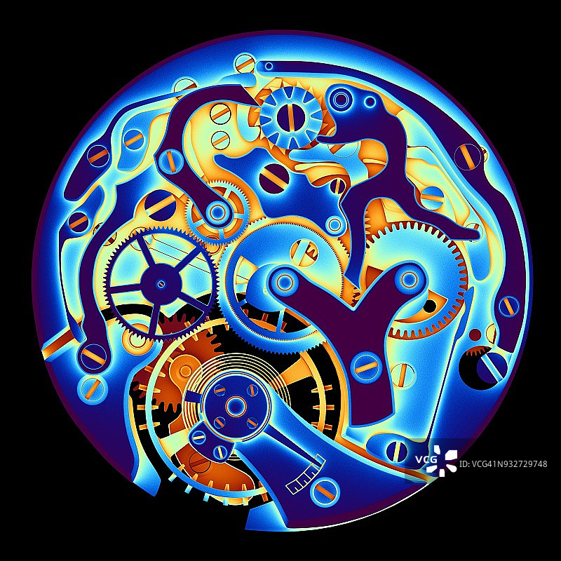 机械手表内部结构插画图片素材