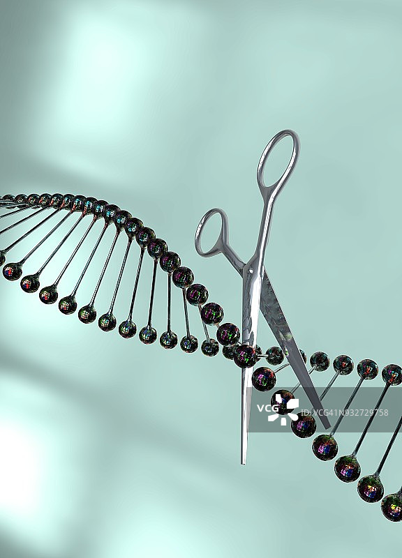 剪刀切割DNA，图示图片素材