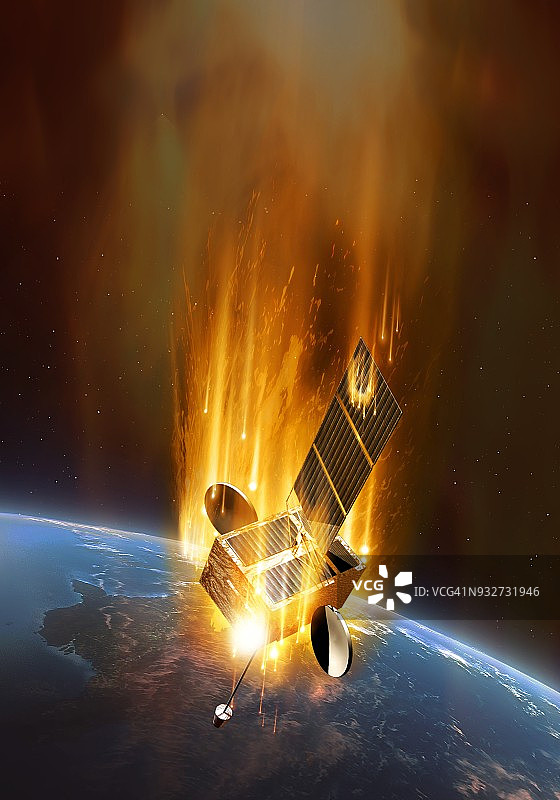 日冕物质抛射吞噬卫星插图图片素材