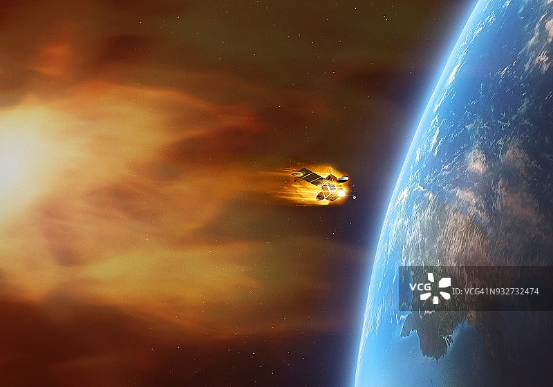 日冕物质抛射吞噬卫星插图图片素材