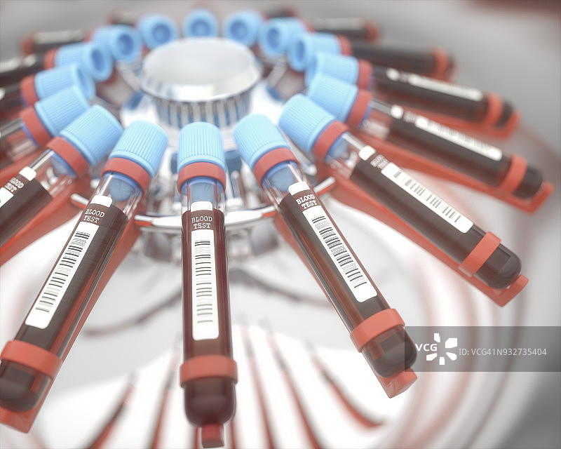 离心机中的血液样本，图示图片素材