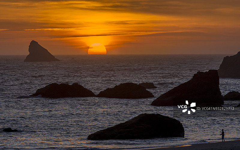 哈里斯海滩日落图片素材