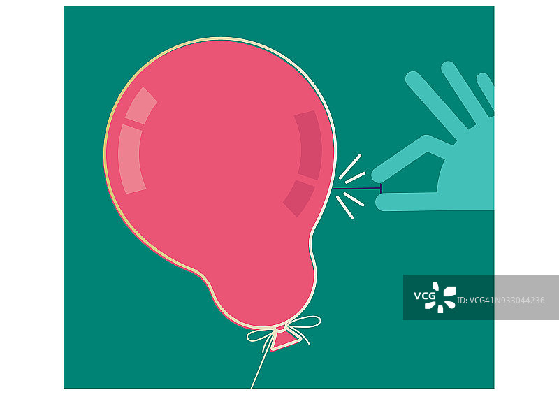 图钉刺破气球图片素材