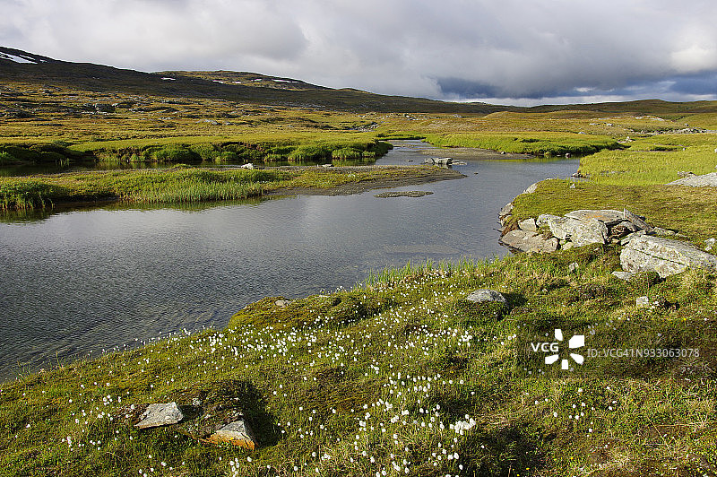 阿爾加瓦gge山谷与塔拉达伦山谷之间的苔原景观图片素材