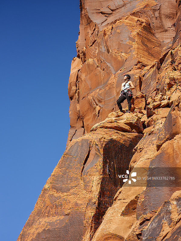 犹他州摩押的攀岩运动图片素材