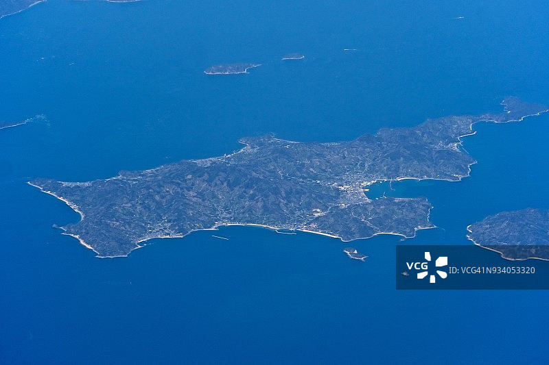 日本爱媛县松山市中岛濑户内海航拍日景图片素材