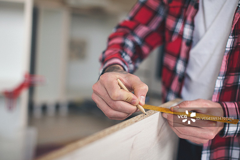 测量板材特写图片素材