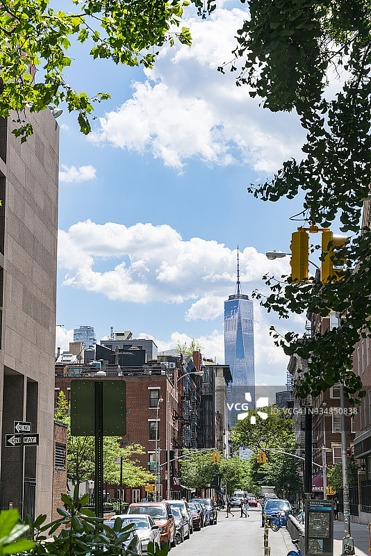 纽约曼哈顿世贸中心上空的云彩图片素材