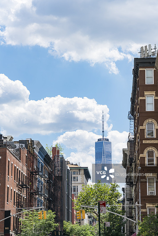 纽约曼哈顿世贸中心上空的云彩图片素材