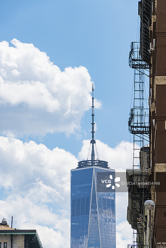 纽约曼哈顿世贸中心上空的云彩图片素材