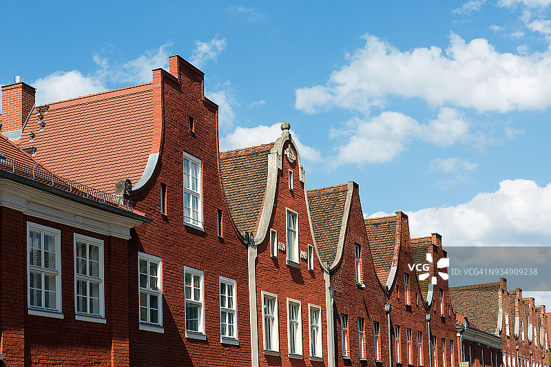 波茨坦历史悠久的荷兰区的山墙图片素材