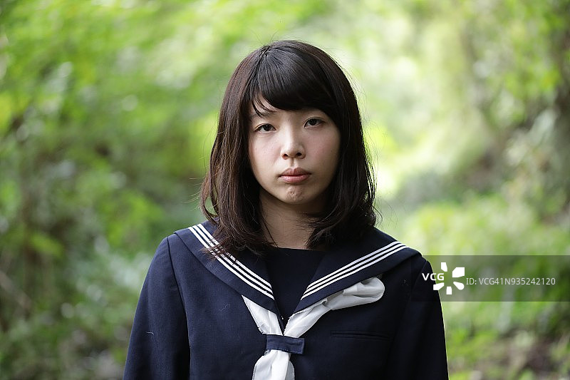 女高中学生的肖像图片素材