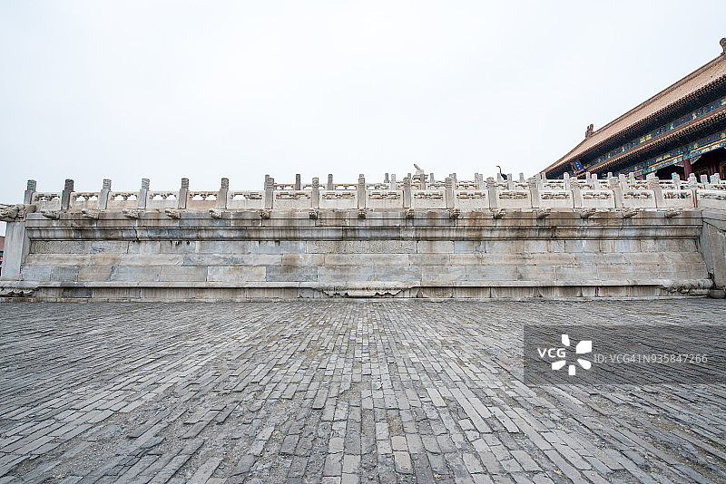 北京故宫的龙头排水口图片素材