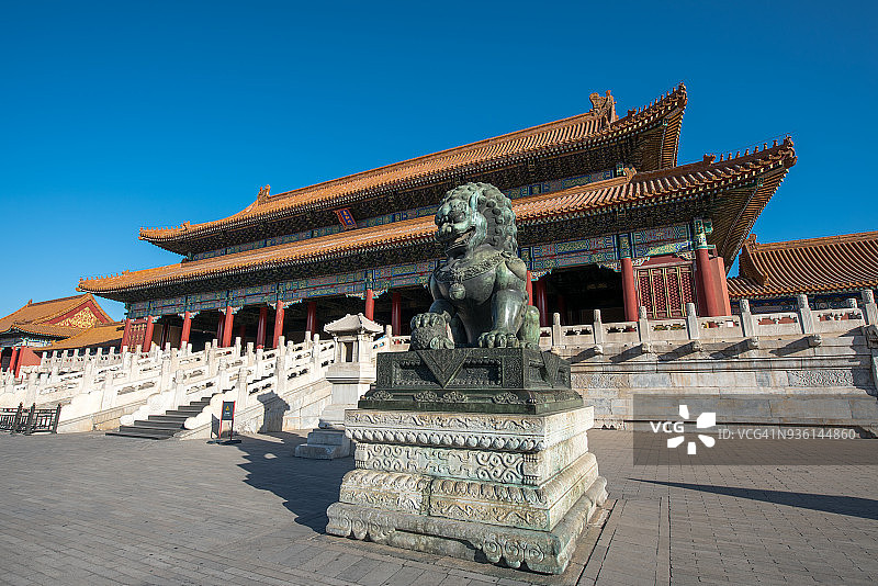 北京故宫太和门广场晴日景色图片素材