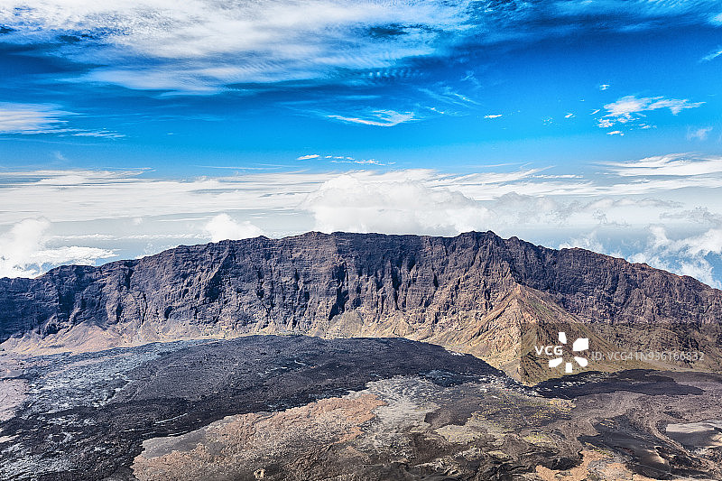 佛得角福戈火山的山区风景，非洲图片素材