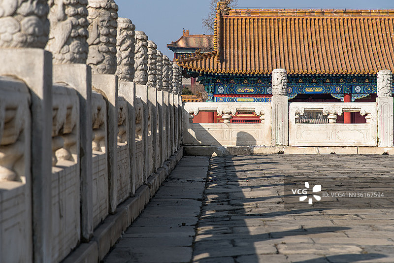 北京故宫的龙头排水口图片素材