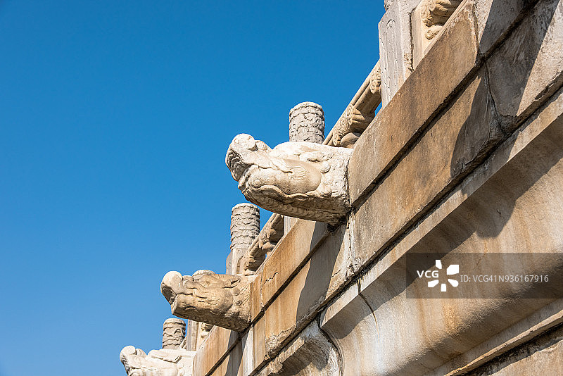 北京故宫的龙头排水口图片素材