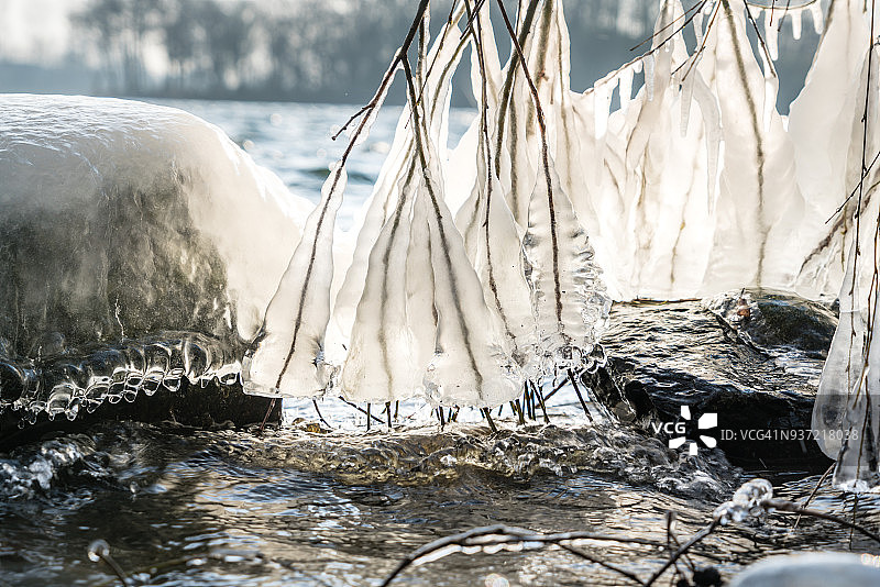 冬季冰层形态图片素材