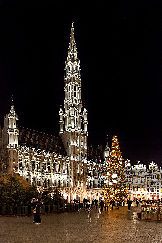 圣诞节期间的布鲁塞尔大广场图片素材