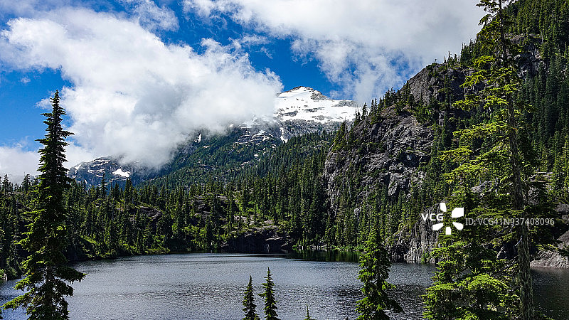 温哥华岛斯特拉斯科纳省立公园的贝德韦尔湖图片素材
