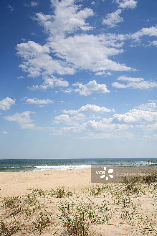 东汉普顿的空旷海滩景色图片素材