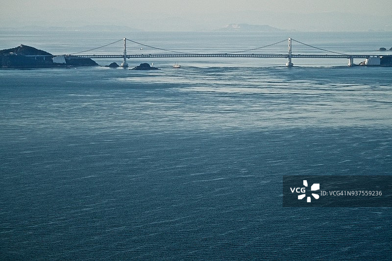 鸣门海峡与大鸣门桥航拍景观图片素材
