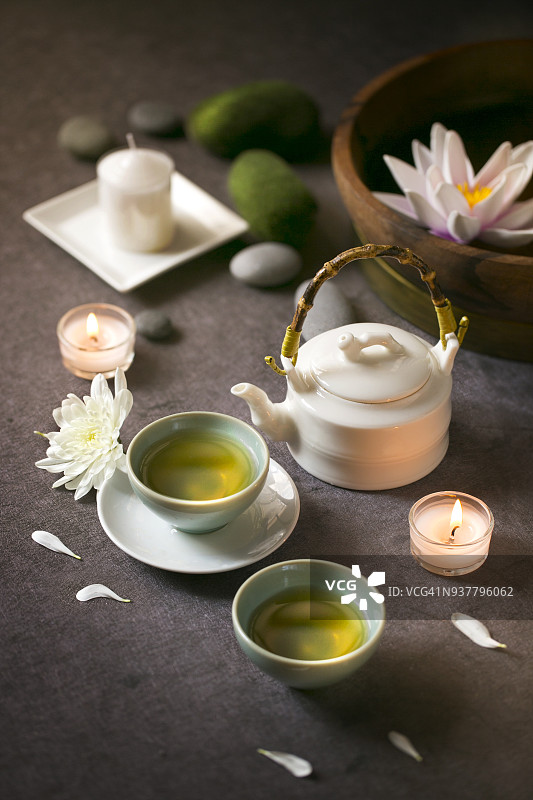 水疗中心绿茶桌面图片图片素材