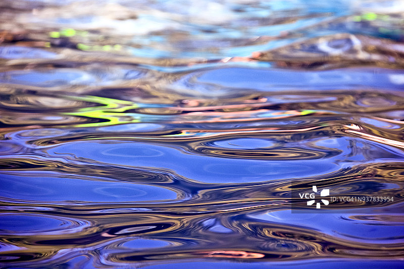 彩色水面倒影抽象图案图片素材