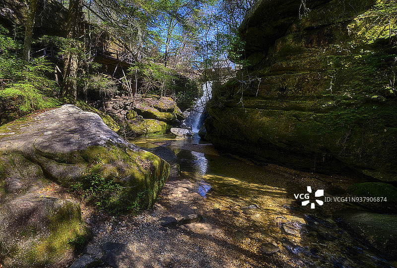 彩虹瀑布图片素材