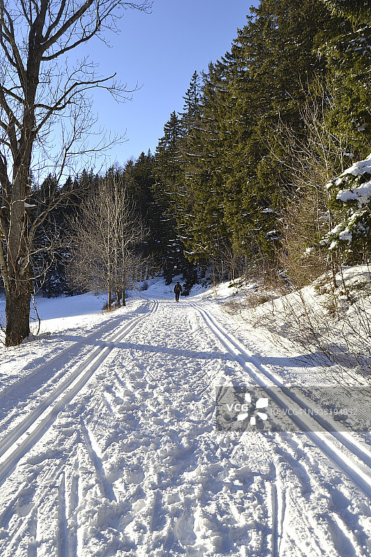 维也纳山区的雪景图片素材