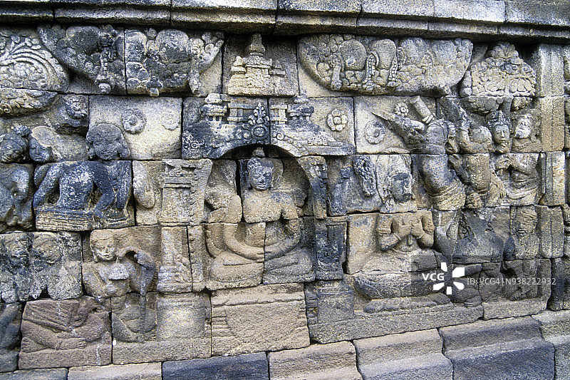 婆罗浮屠的石雕图片素材