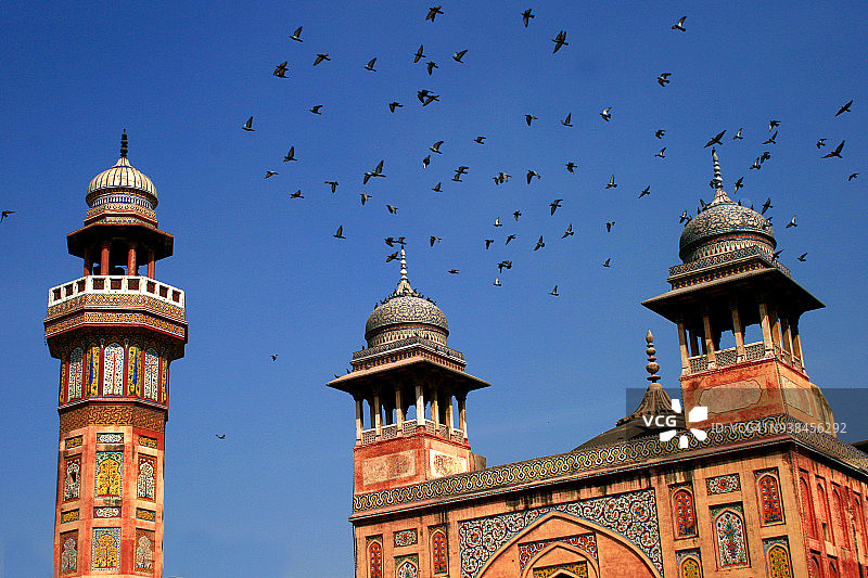 拉合尔瓦zir Khan清真寺的优雅图片素材