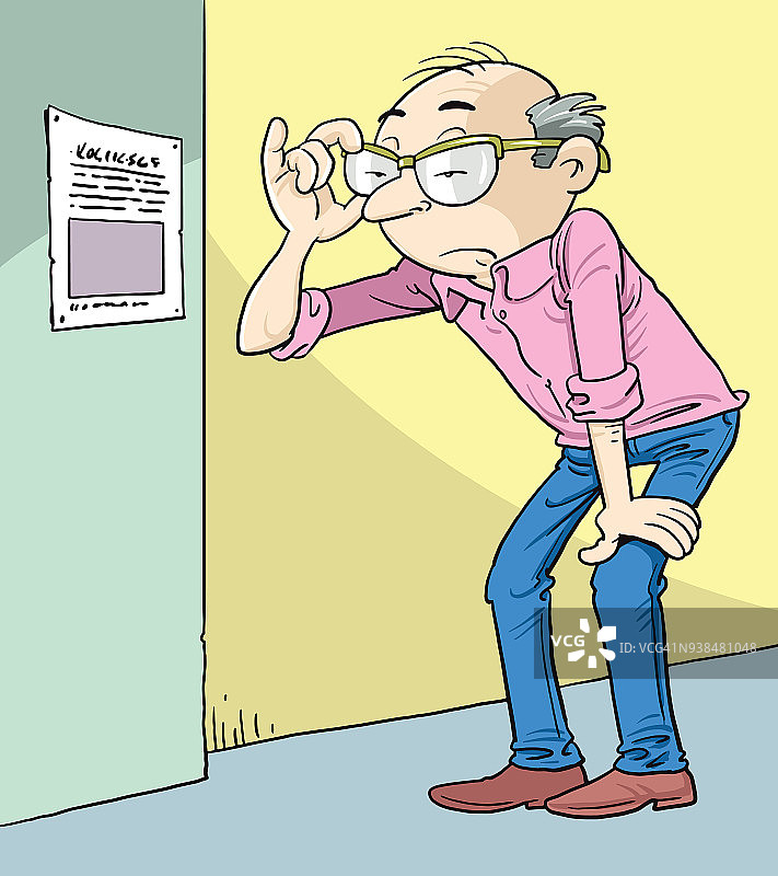 戴眼镜看不清东西的男人图片素材