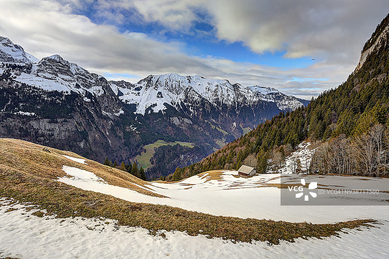 冬季瑞士阿尔卑斯山风光图片素材