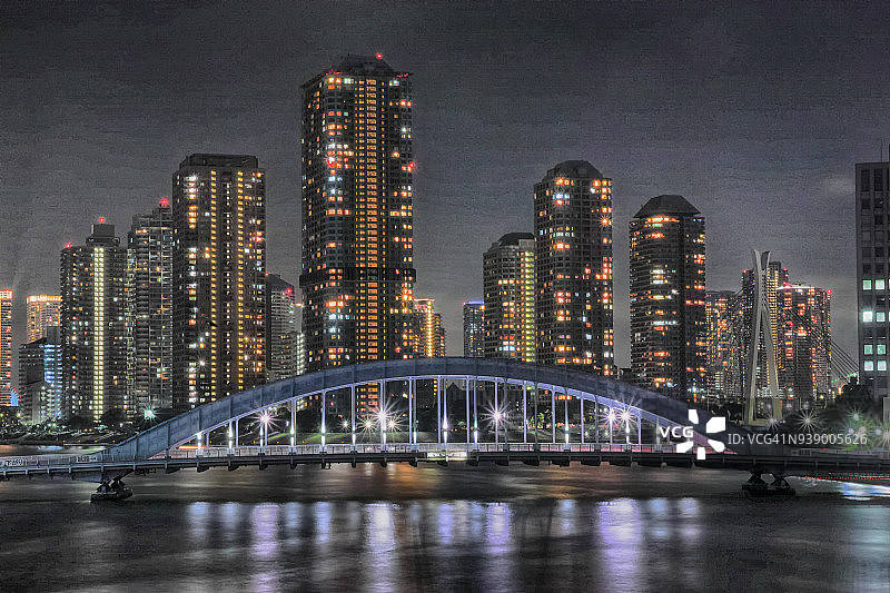 永代桥夜景图片素材