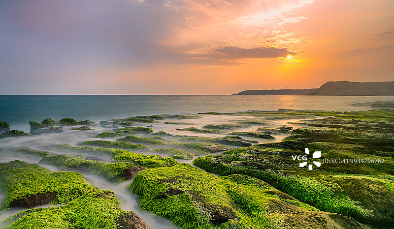 中国台湾新北老梅绿礁日出图片素材