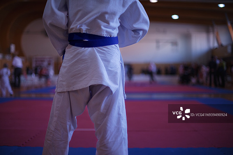 健身房内榻榻米上的柔道选手图片素材