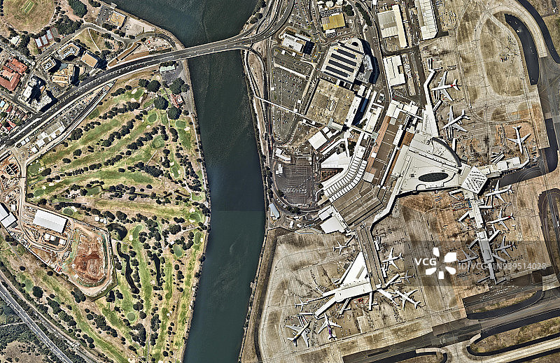 悉尼机场1号国际航站楼飞机图片素材