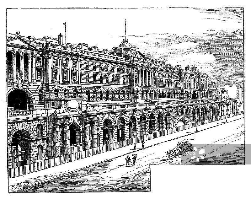 英格兰、苏格兰和爱尔兰古董插画：萨默塞特府图片素材