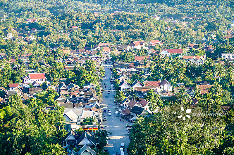 琅勃拉邦天际线城市景观图片素材