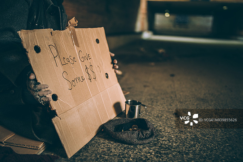 乞讨的流浪汉图片素材