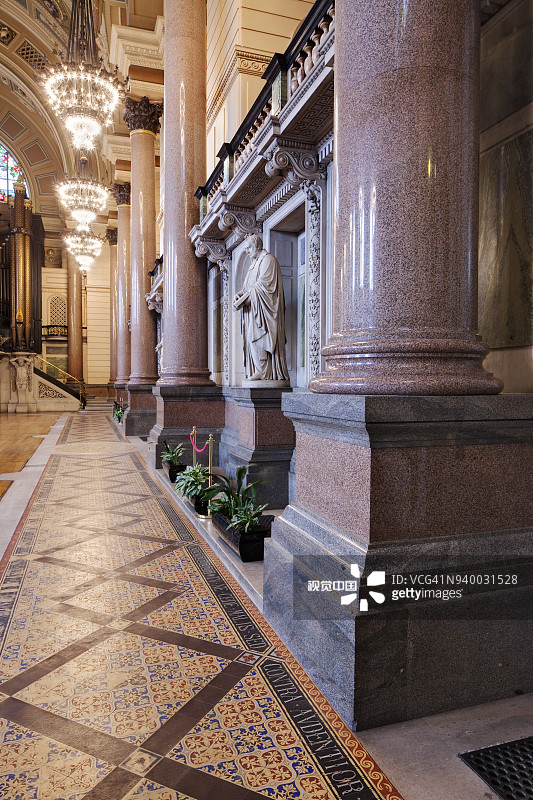 利物浦圣乔治大厅内精美的柱子图片素材