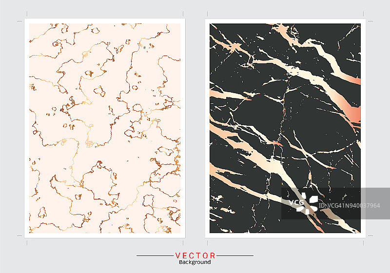 金色大理石封面背景，矢量集模板，完全可编辑的颜色变化，现代奢华的纹理，为您的设计提供精美的婚礼、邀请函、贺卡、web banner、图案、壁纸图片素材
