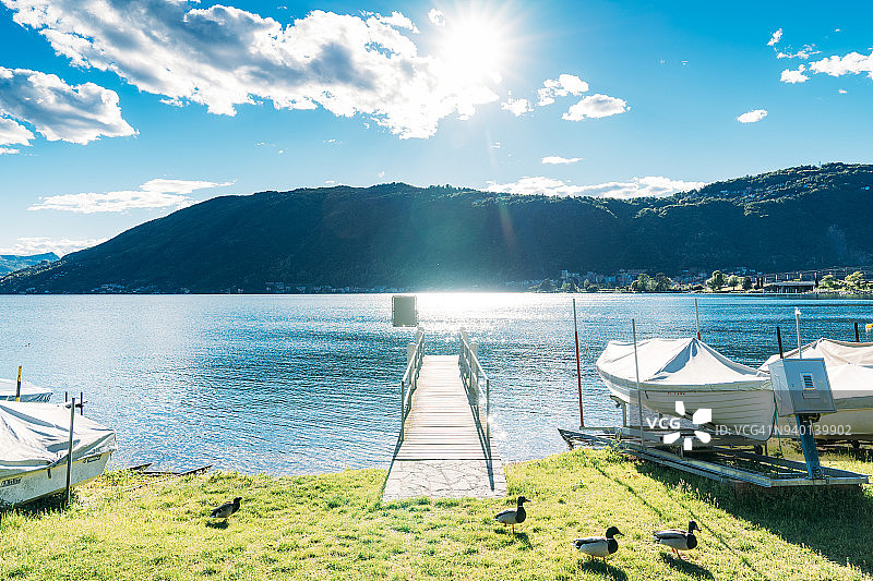 瑞士卢加诺的宁静午后图片素材