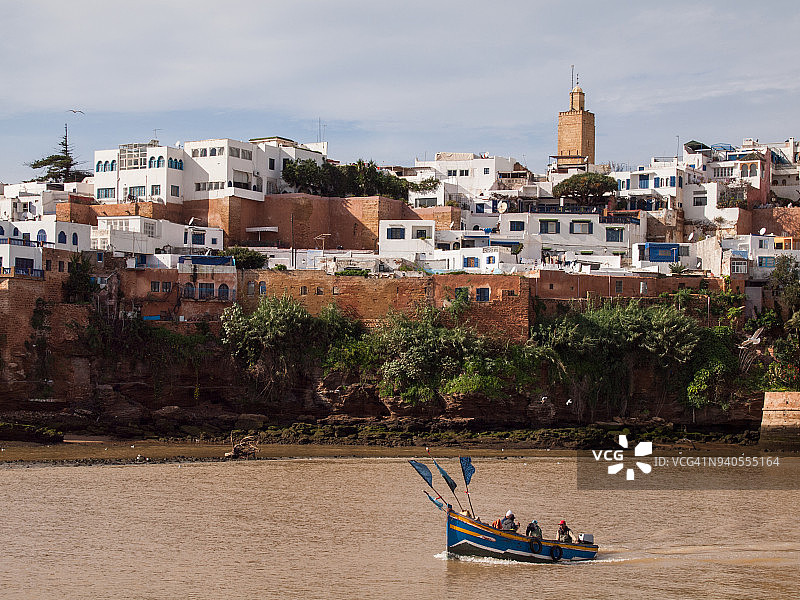 摩洛哥拉巴特，乌达雅堡俯瞰布雷格雷格河图片素材