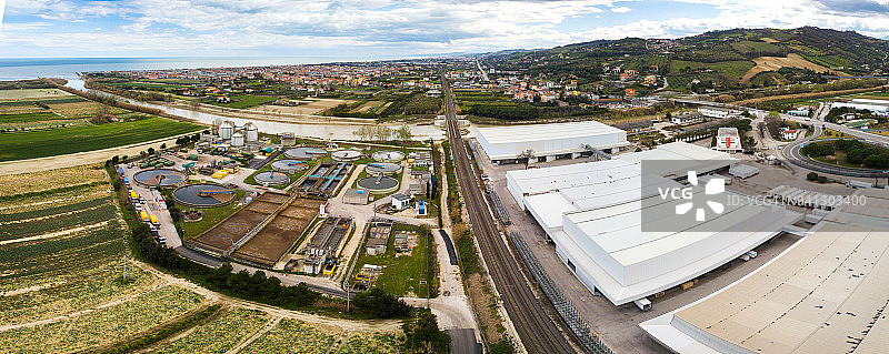 意大利污水处理厂鸟瞰图图片素材