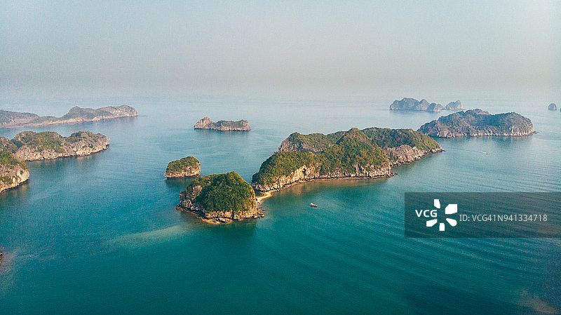 航拍越南下龙湾图片素材