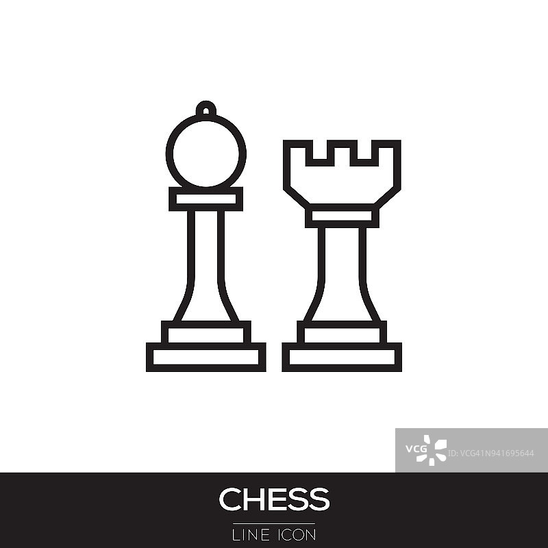 国际象棋线条图标图片素材