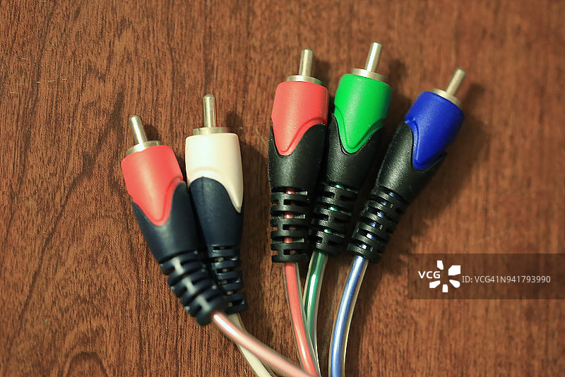 用于1080p高清电视的组件视频信号线图片素材