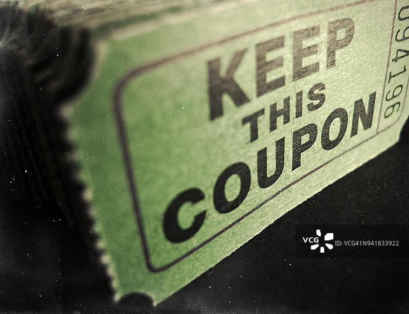 一叠老式美国优惠券图片素材